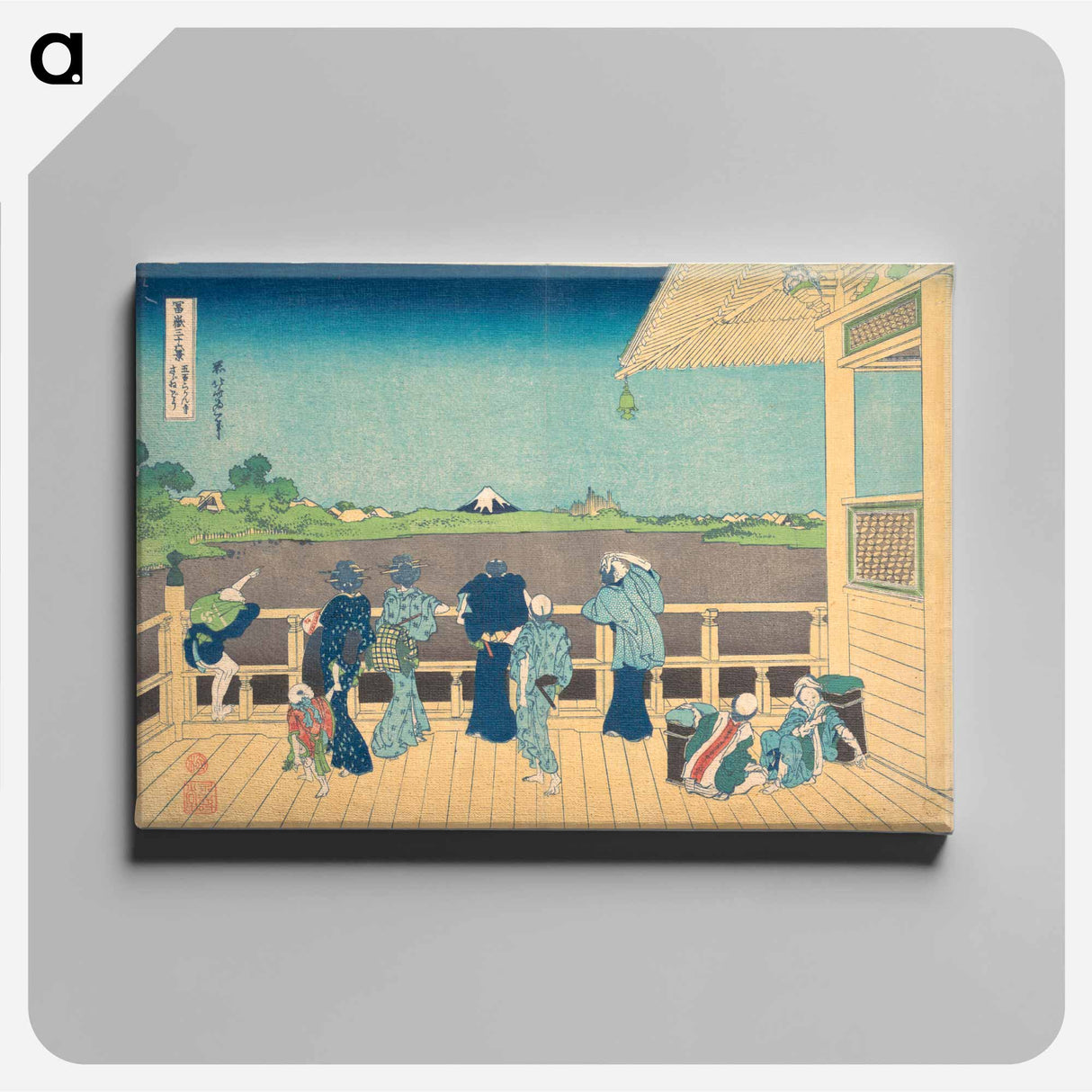 アートパネル-Sazai Hall at the Temple of the Five Hundred Arhats - 葛飾 北斎 Canvas.