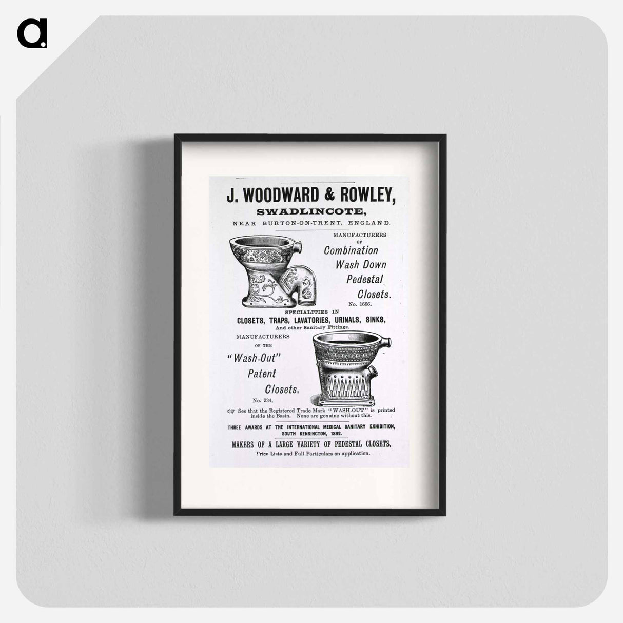 アートポスター-Wash Down and "Wash-Out" Closets
- 国立医学図書館 Poster.