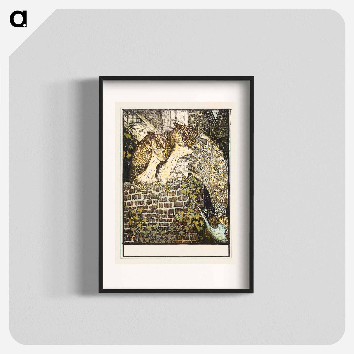 Twee uilen op een muur - Theo van Hoytema Poster.