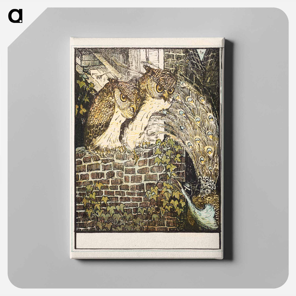 Twee uilen op een muur - Theo van Hoytema Canvas.