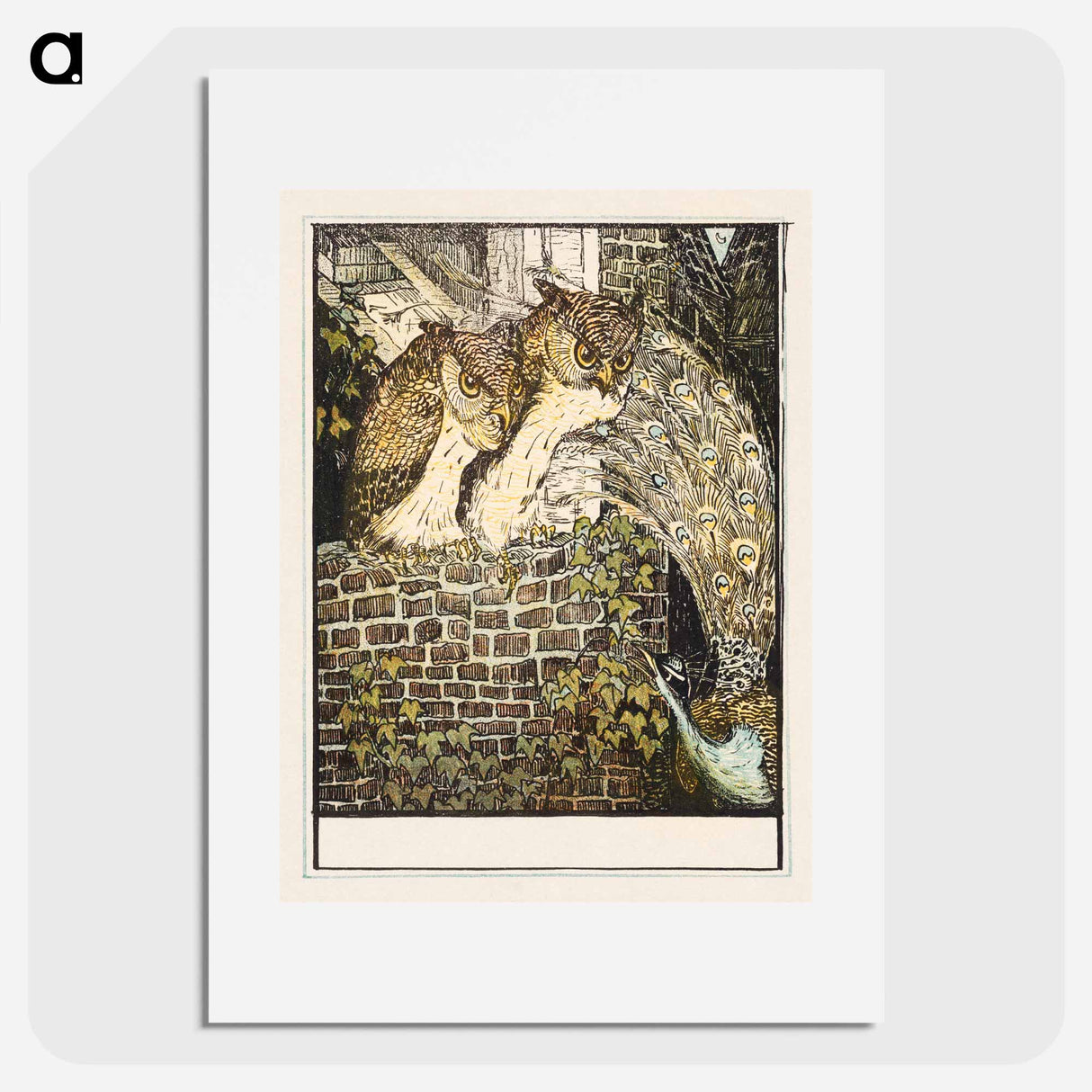 Twee uilen op een muur - Theo van Hoytema Poster.