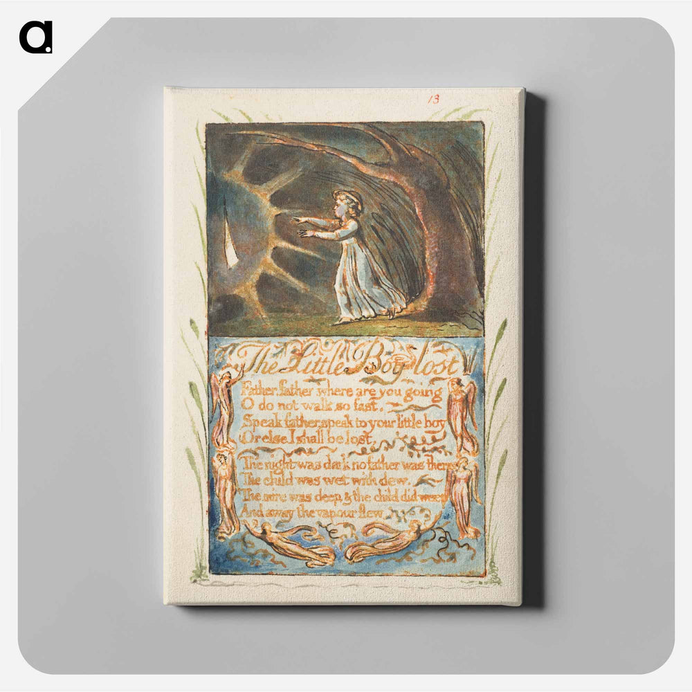 Songs of Innocence and of Experience: Little Boy Lost - ウィリアム ブレイク Canvas.
