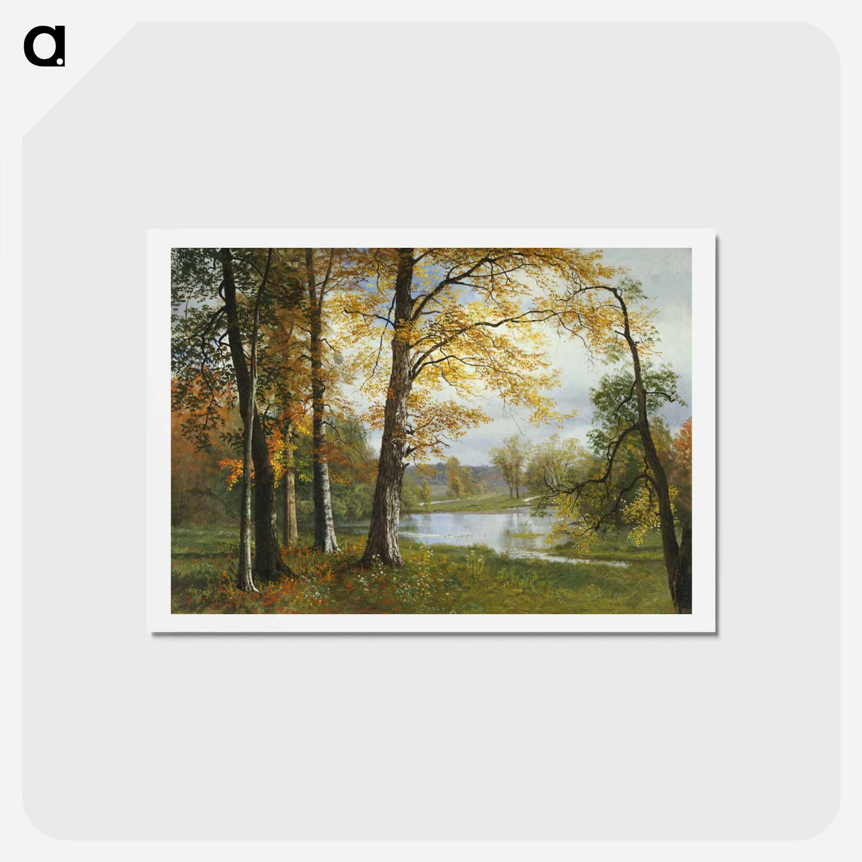 アートポストカード-A Quiet Lake - アルバート ビアスタット Postcard.