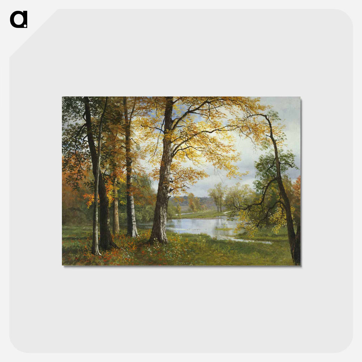 アートポストカード-A Quiet Lake - アルバート ビアスタット Postcard.