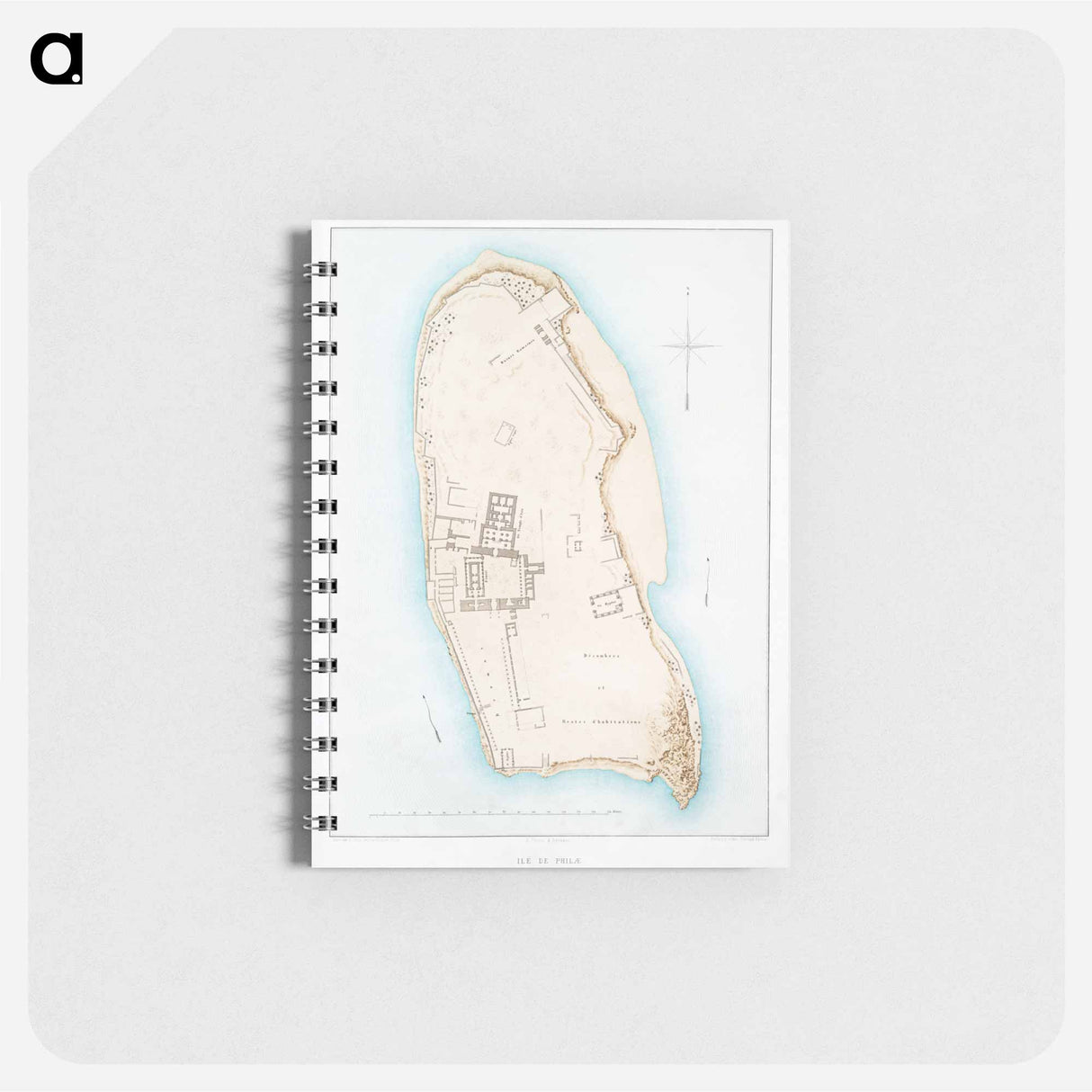 Philae Island (general plan of the ruins) - アンティーク地図 Memo.