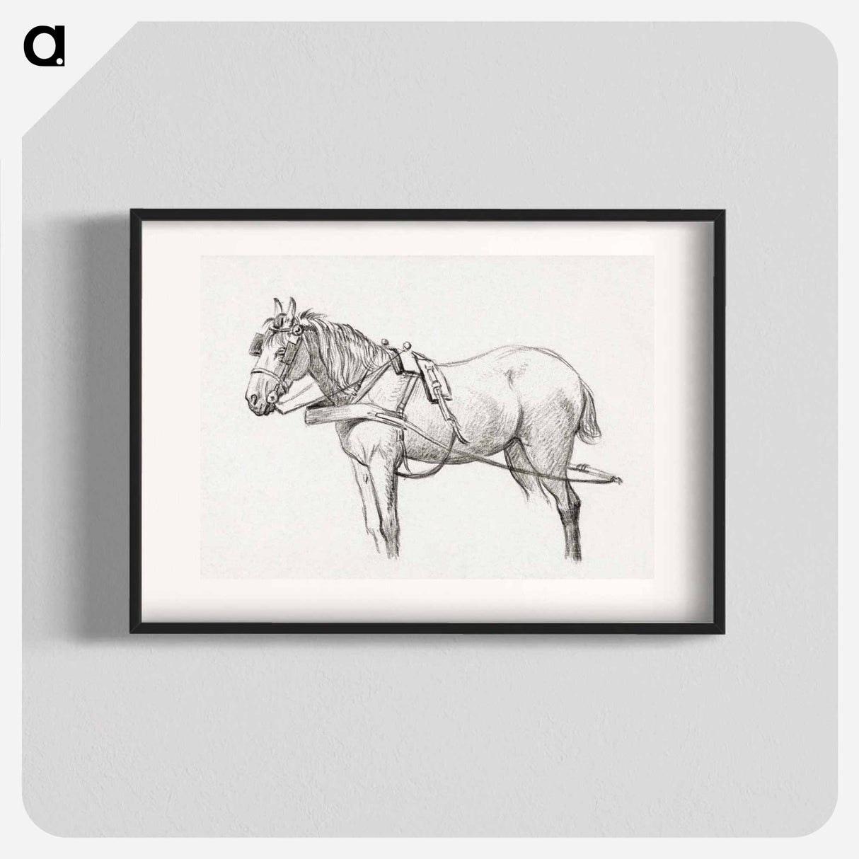 Standing harnessed horse - ジャン ベルナール Poster.