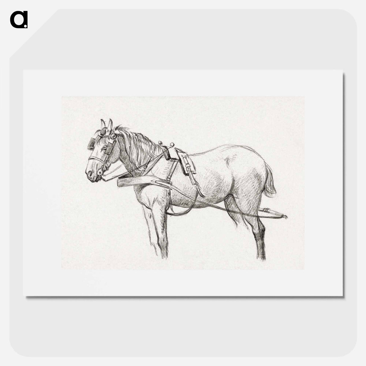 Standing harnessed horse - ジャン ベルナール Poster.