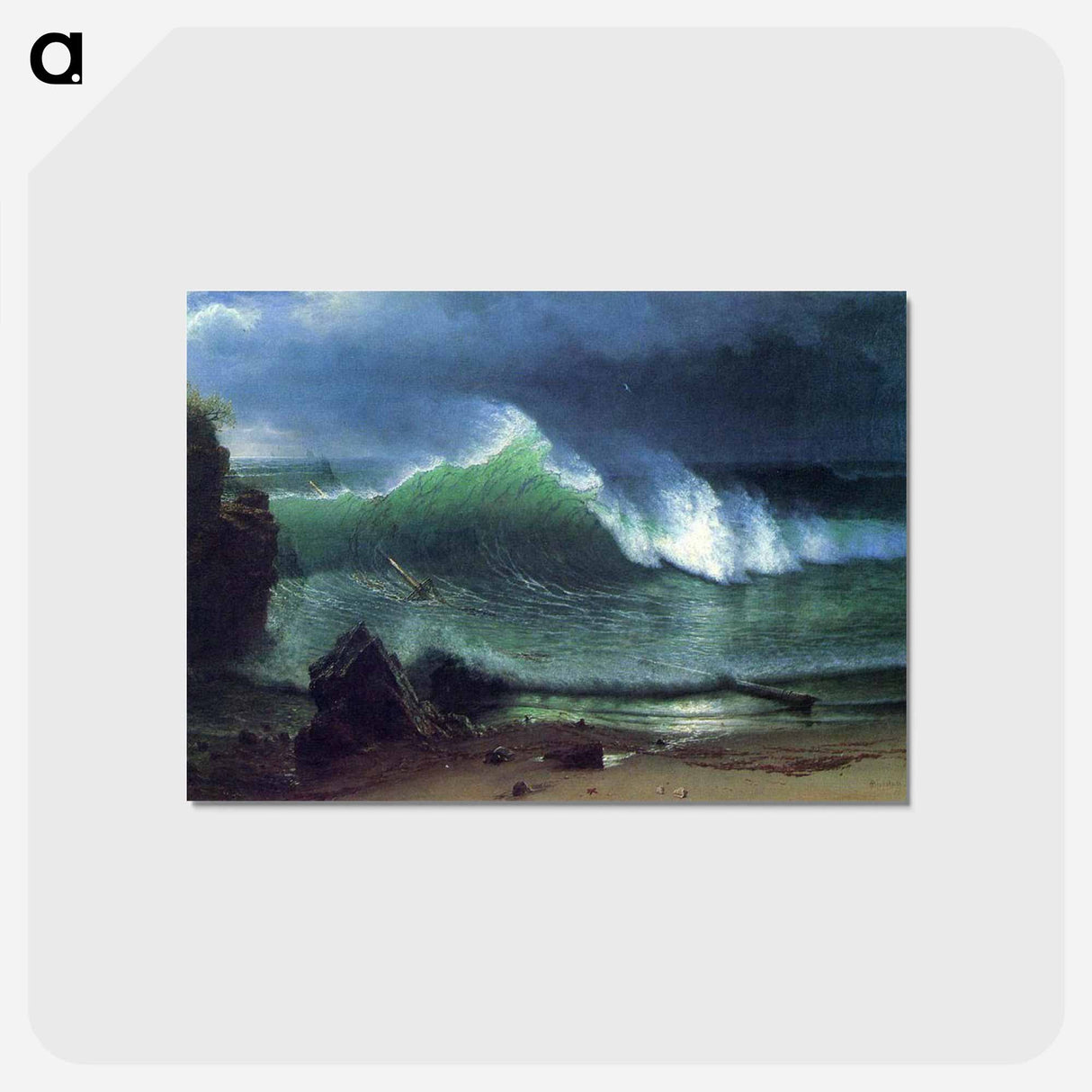アートポストカード-Emerald Sea - アルバート ビアスタット Postcard.