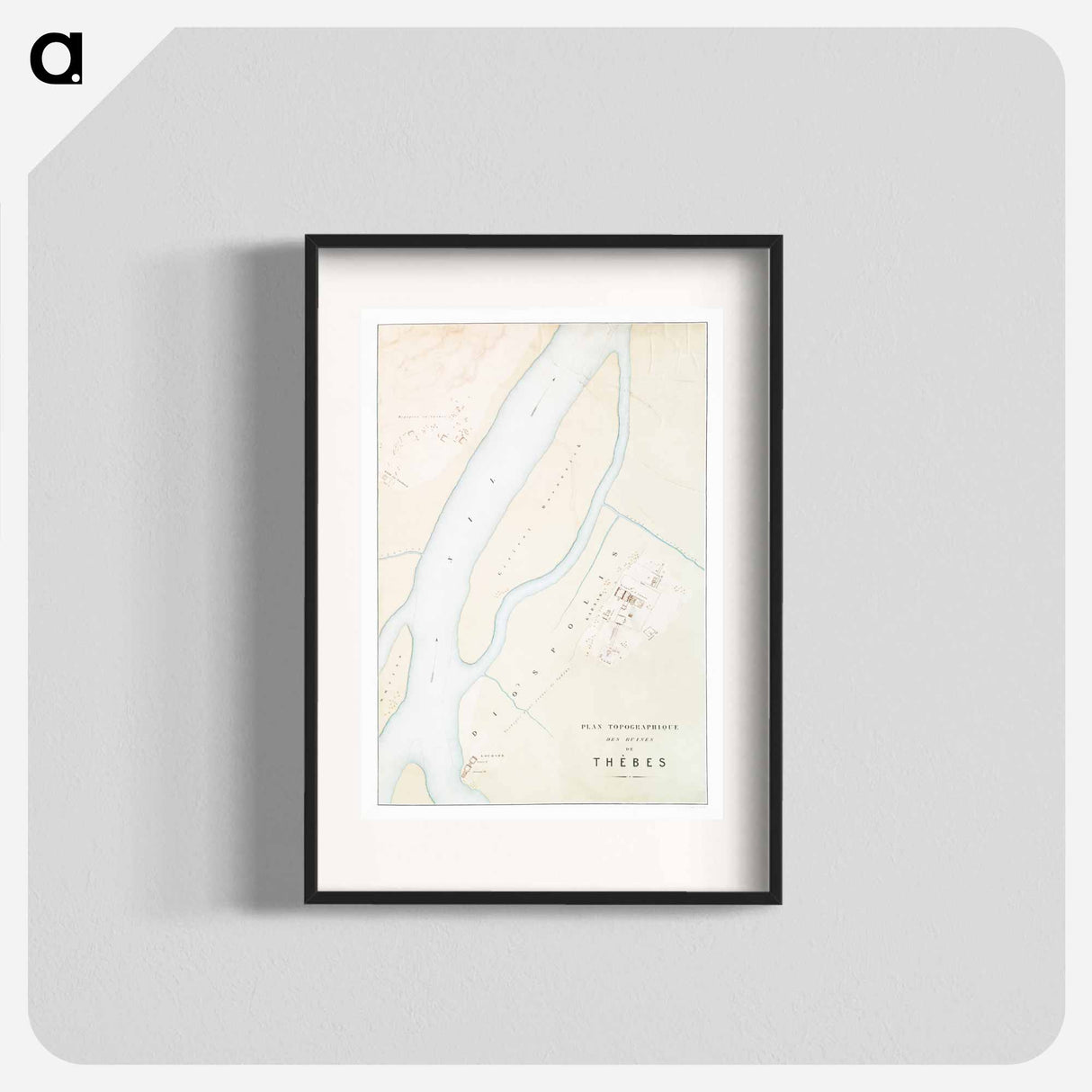 Topographic map of the ruins of Thebes - アンティーク地図 Poster.