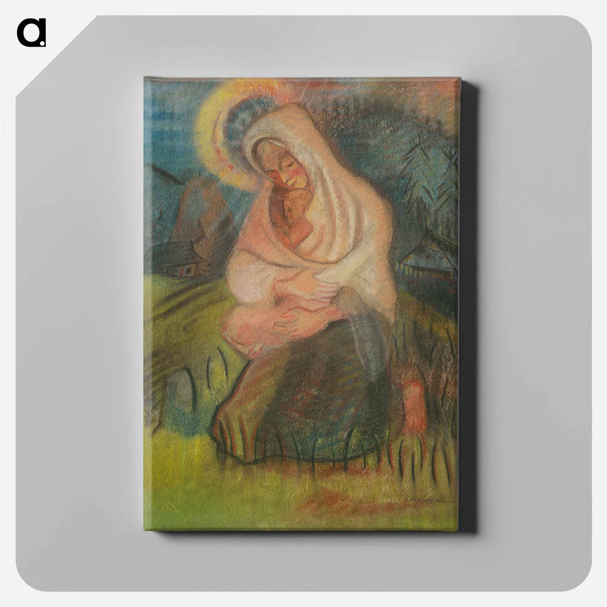 Mother with a child - アーノルド ピーター ワイズ クビンチャン Canvas.