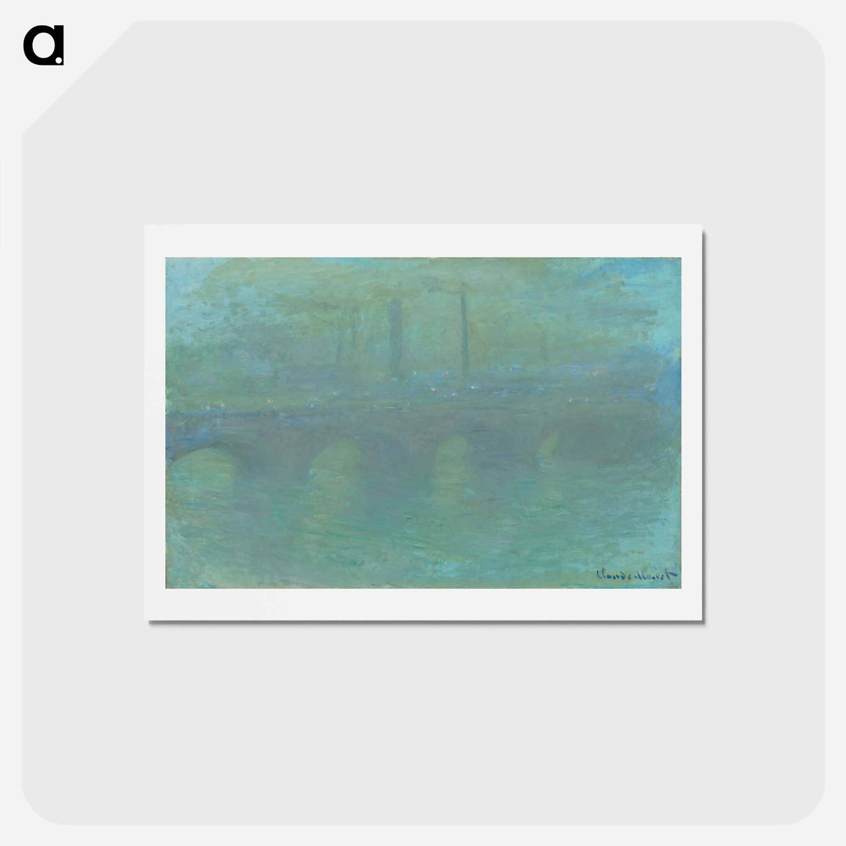 アートポストカード-Claude Monet's Waterloo Bridge, London, at Dusk - クロード モネ Postcard.