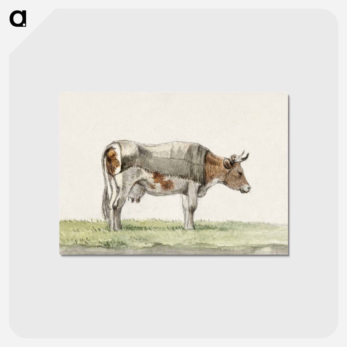 アートポストカード-Standing cow with blanket - ジャン ベルナール Postcard.