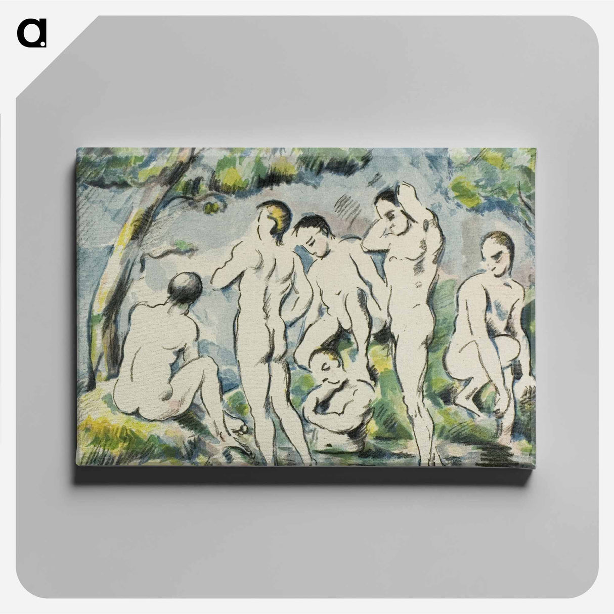 アートパネル-Bathers - ポール セザンヌ Canvas.