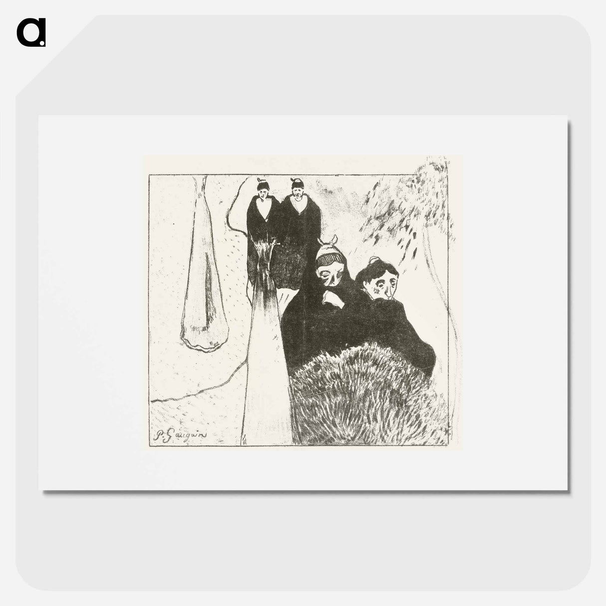 アートポスター-Unmarried Old Women in Arles - ポール ゴーギャン Poster.