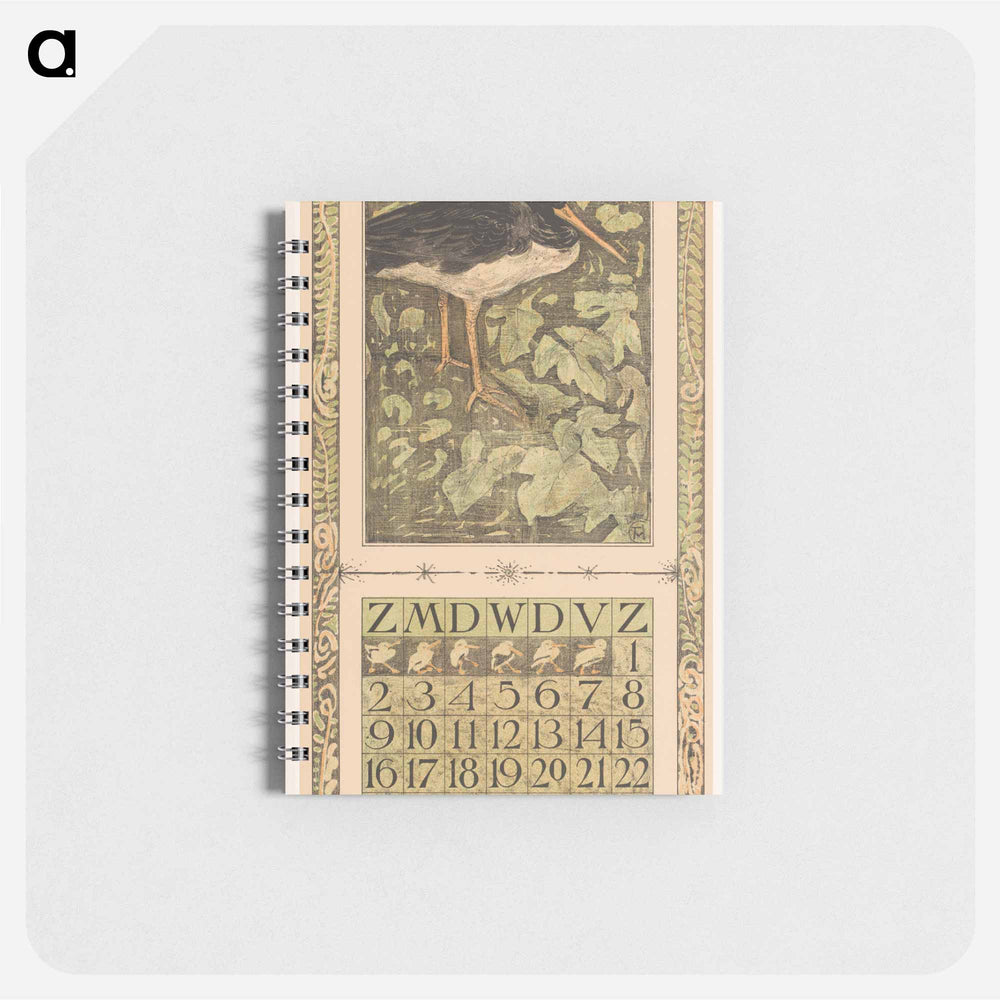 Kalenderblad september met scholekster - テオ ヴァン ホイテマ Memo.