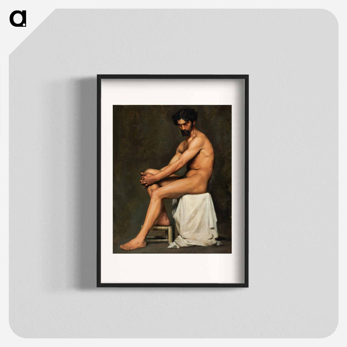 Seated man, academy study - アルバート エーデルフェルト Poster.
