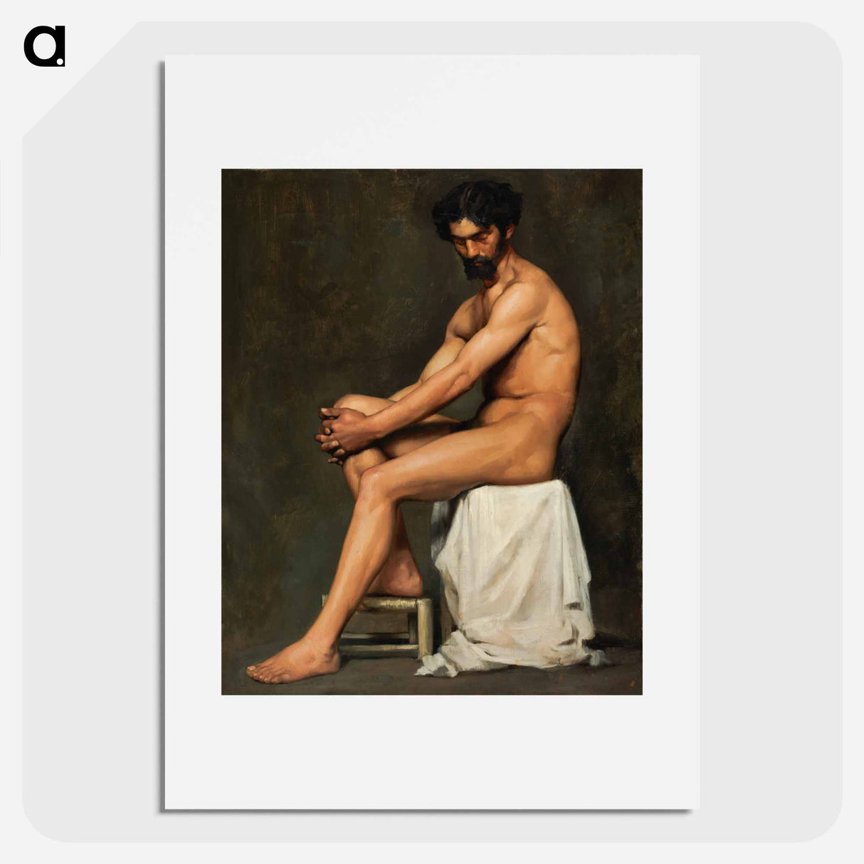 Seated man, academy study - アルバート エーデルフェルト Poster.