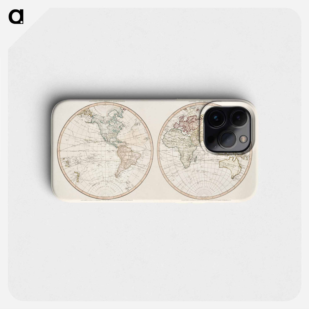 New world or western hemisphere: old world or eastern hemisphere - アンティーク地図 Phone Case.