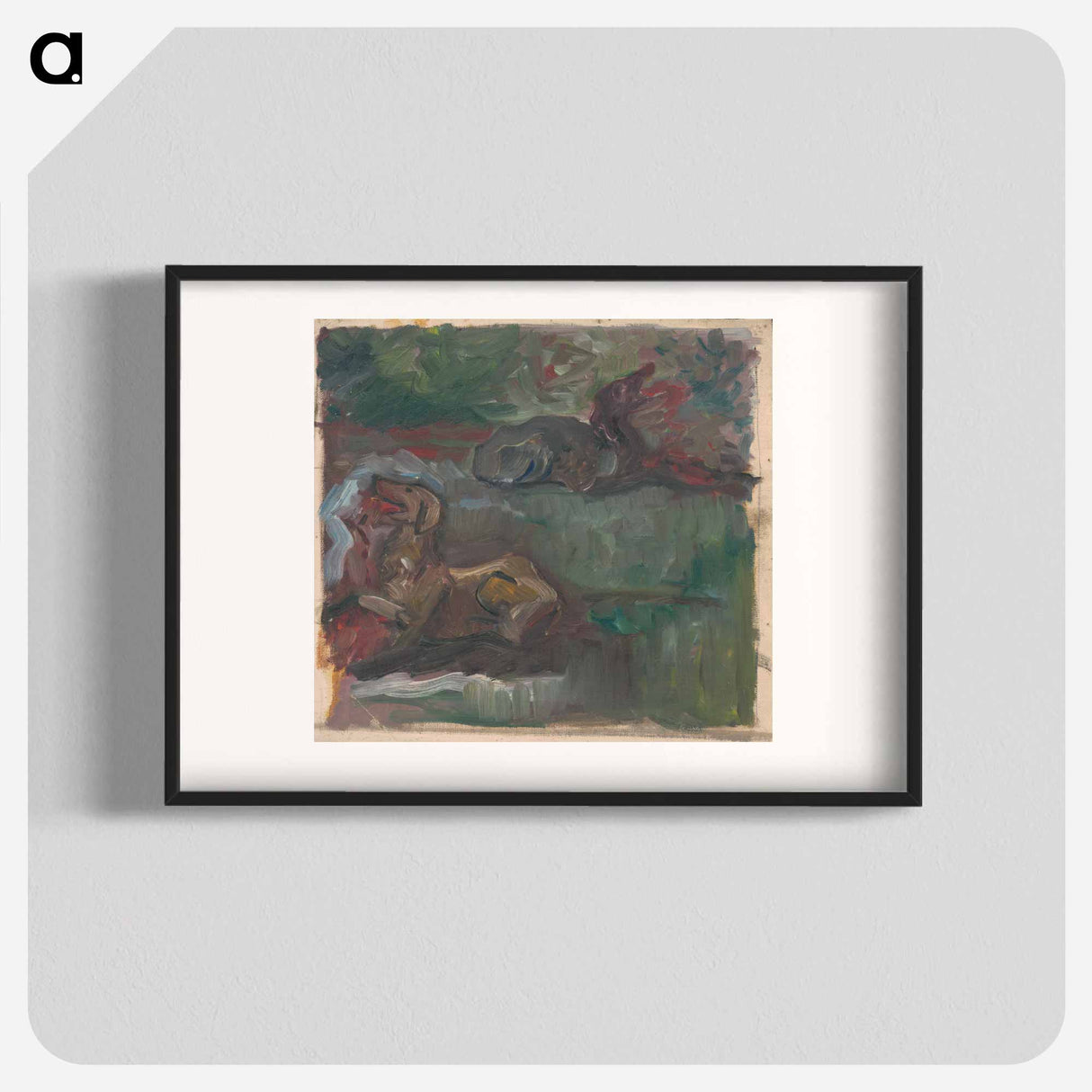 Two reclining dogs - アーノルド ピーター ワイズ クビンチャン Poster.