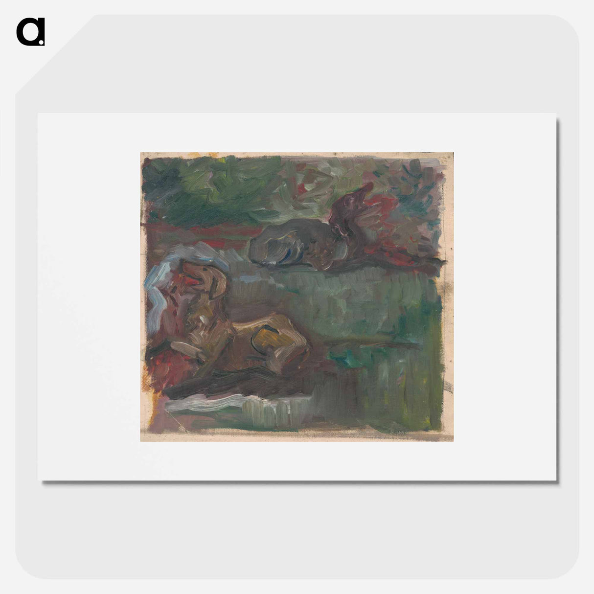 Two reclining dogs - アーノルド ピーター ワイズ クビンチャン Poster.