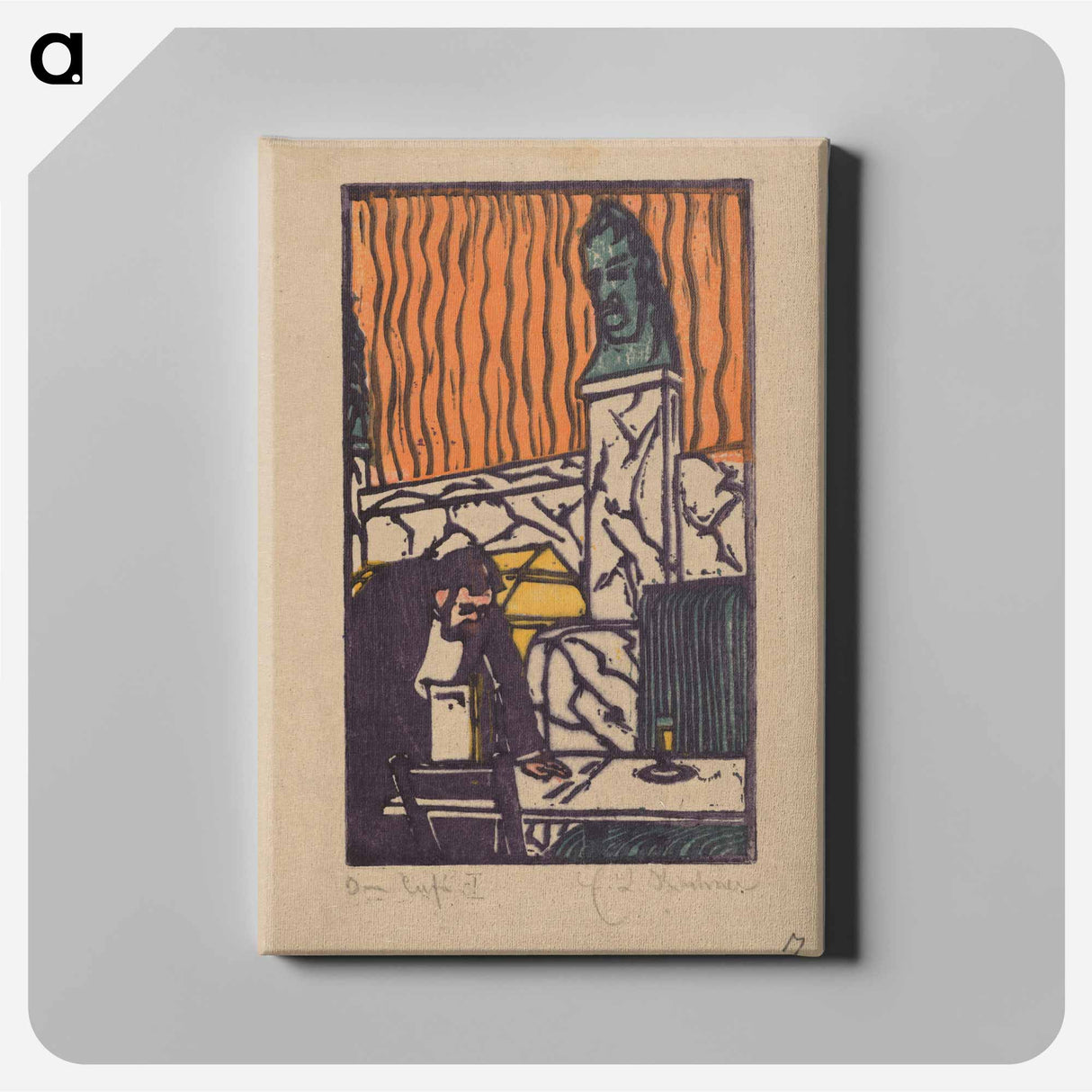 アートパネル-Head Waiter in Café - エルンスト ルートヴィヒ キルヒナー Canvas.