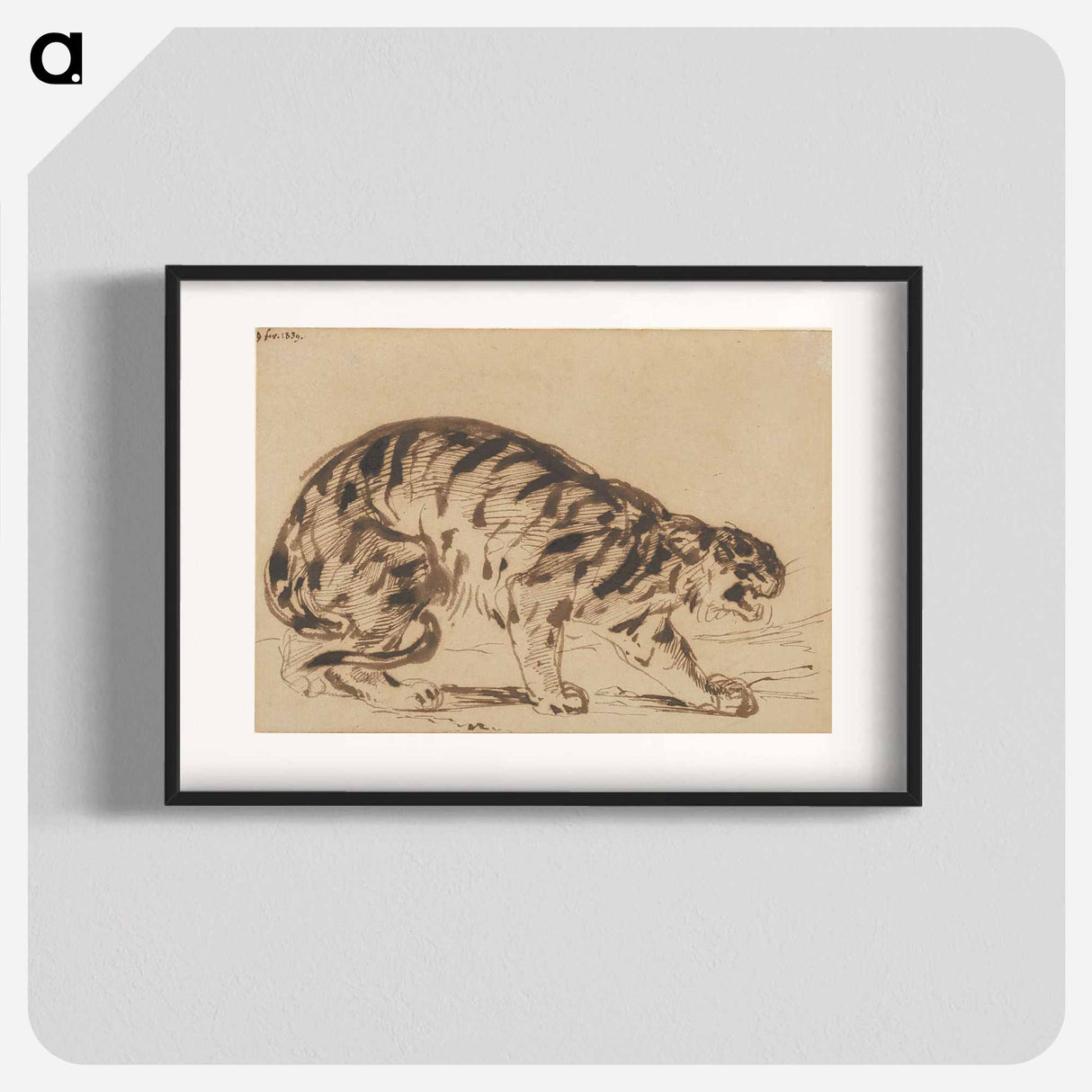 Crouching Tiger - ウジェーヌ ドラクロワ Poster.