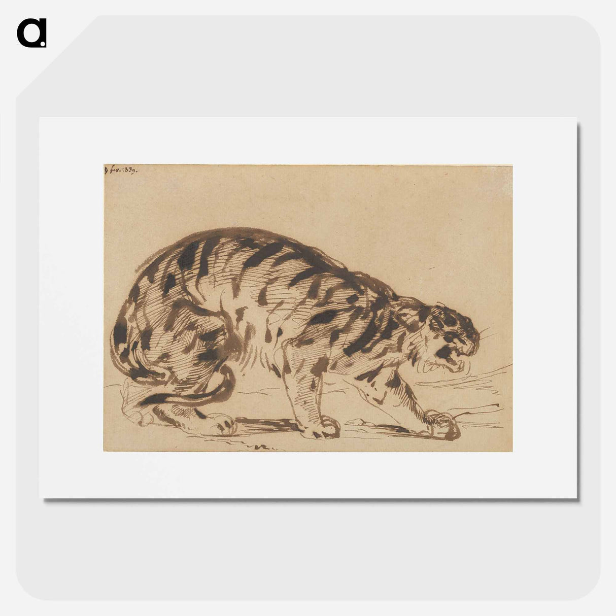 Crouching Tiger - ウジェーヌ ドラクロワ Poster.