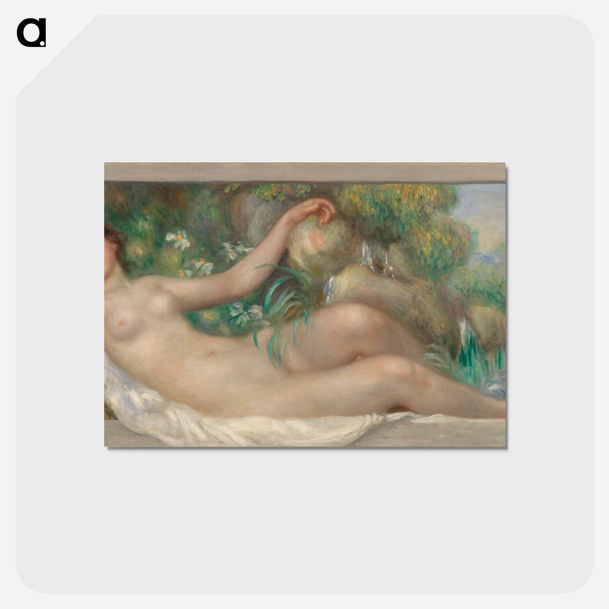 アートポストカード-Reclining Nude - ピエール オーギュスト ルノワール Postcard.