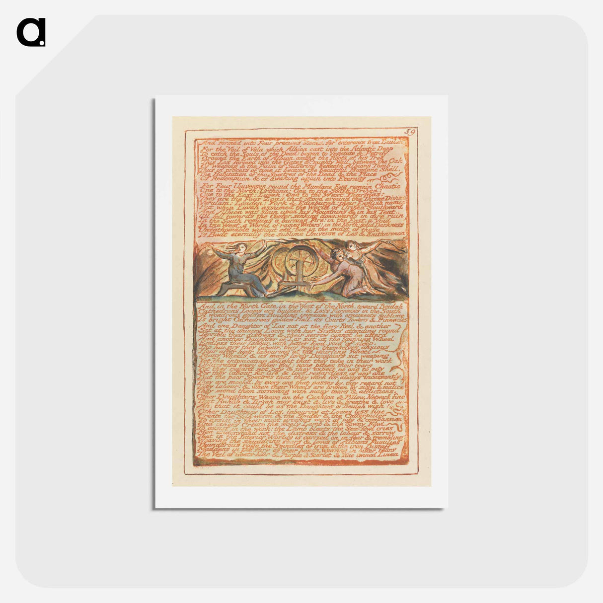 アートポストカード-Jerusalem, Plate 59 - ウィリアム ブレイク Postcard.