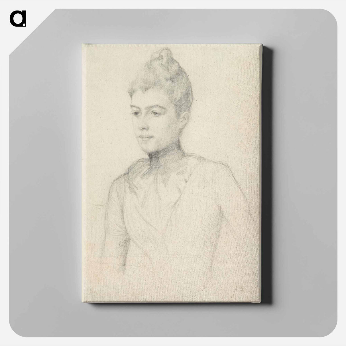 Study for the portrait of Elisabeth Marti (née Grosjean) - アルバート エーデルフェルト Canvas.