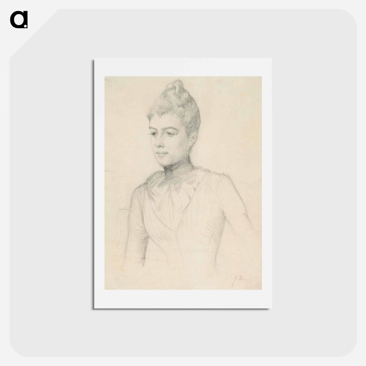 Study for the portrait of Elisabeth Marti (née Grosjean) - アルバート エーデルフェルト Postcard.
