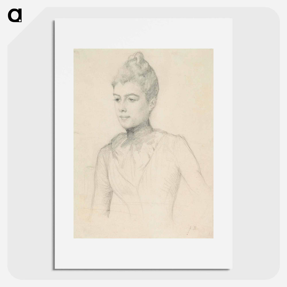 Study for the portrait of Elisabeth Marti (née Grosjean) - アルバート エーデルフェルト Poster.