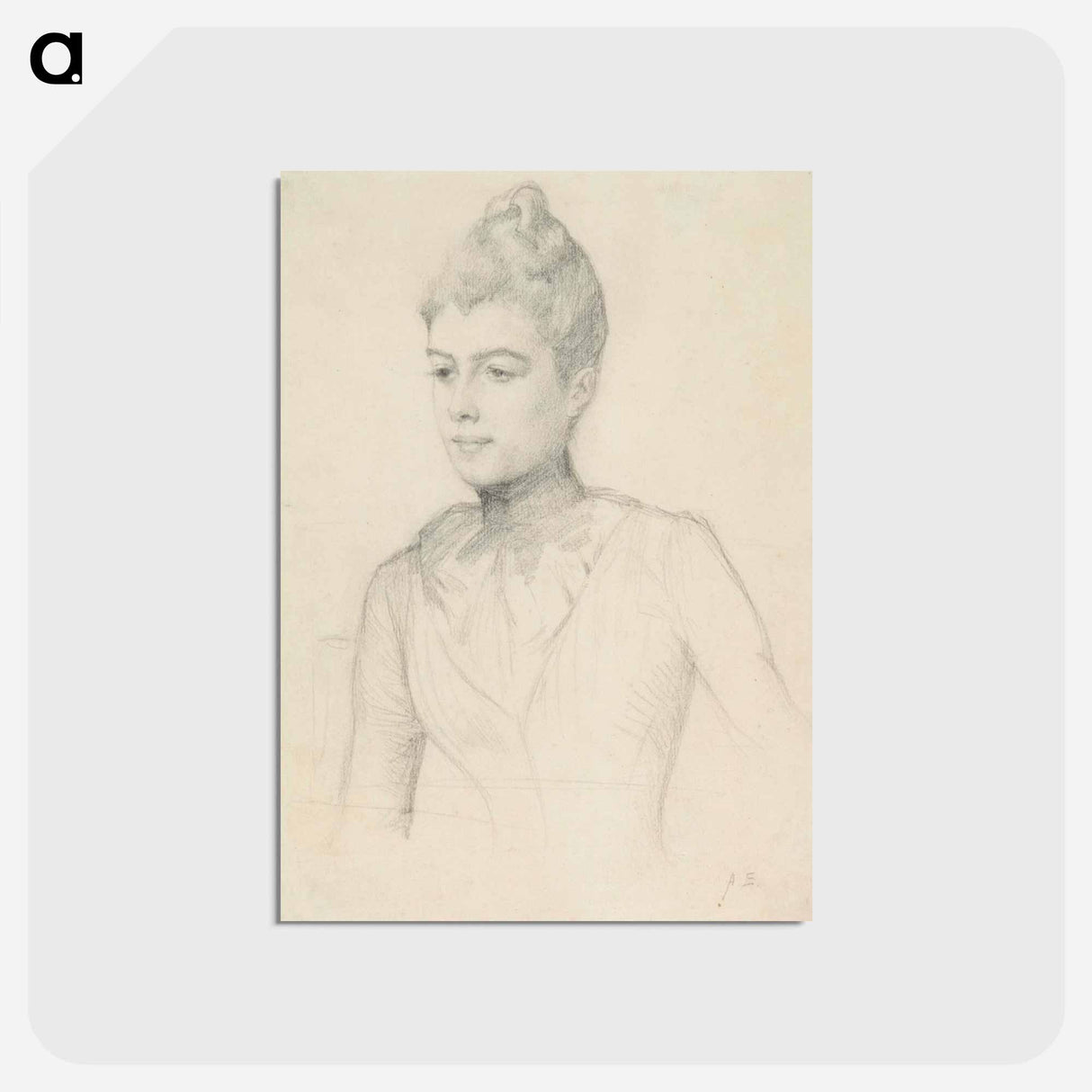 Study for the portrait of Elisabeth Marti (née Grosjean) - アルバート エーデルフェルト Postcard.