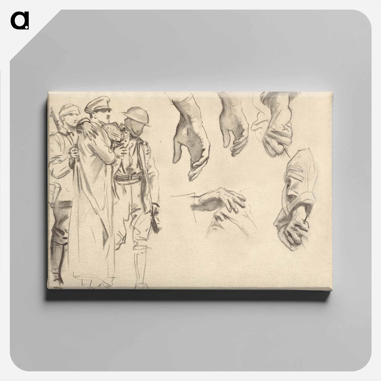 アートパネル-Studies for "Gassed" by John Singer Sargent - ジョン シンガー サージェント Canvas.