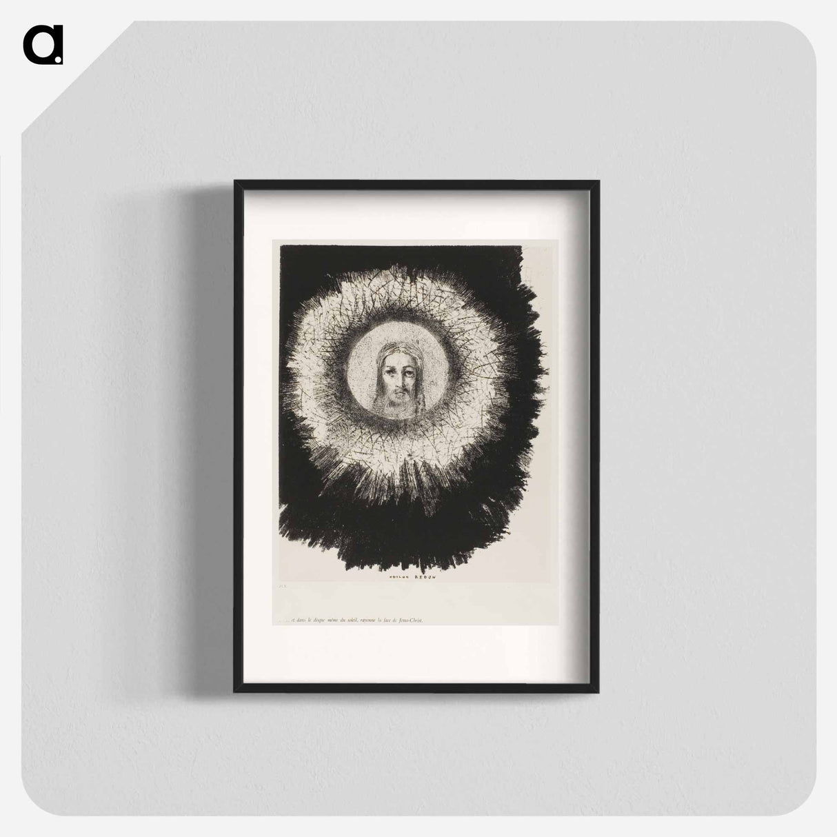 アートポスター-And in the Very Disk of the Sun Lights the Face of Jesus Christ - オディロン ルドン Poster.