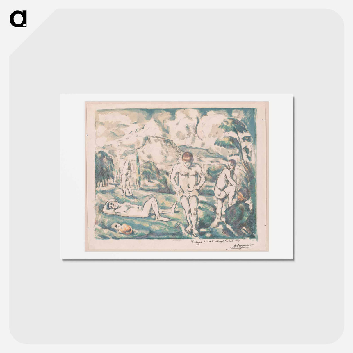 アートポストカード-Bathers - ポール セザンヌ Postcard.