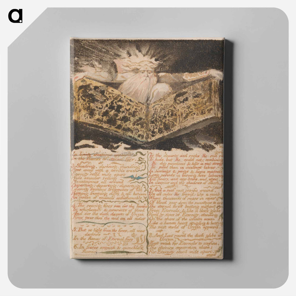 アートパネル-The First Book of Urizen, Plate 8, "In Living Creations Appear'd...." - ウィリアム ブレイク Canvas.