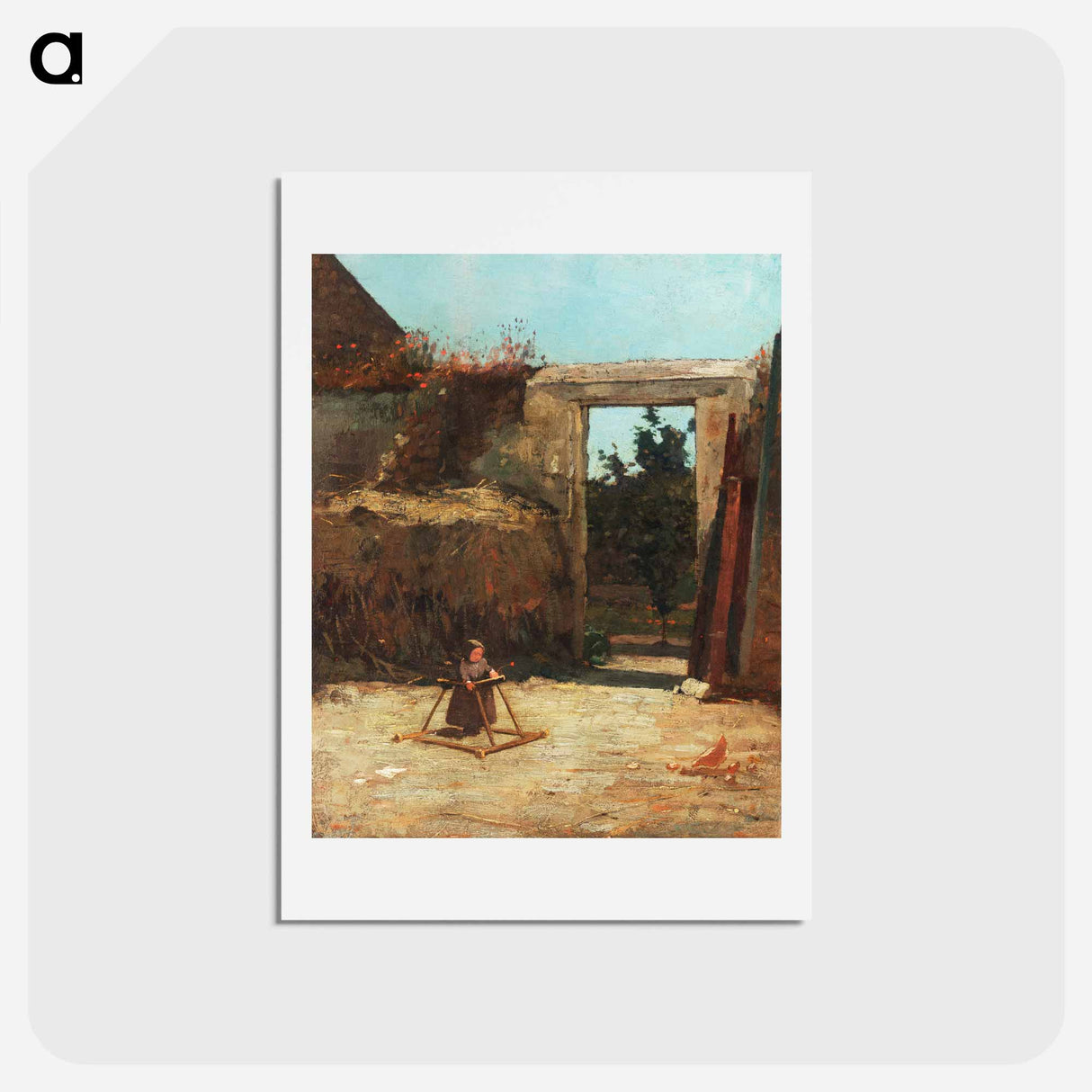 アートポストカード-French Farmyard - ウィンスロー ホーマー Postcard.