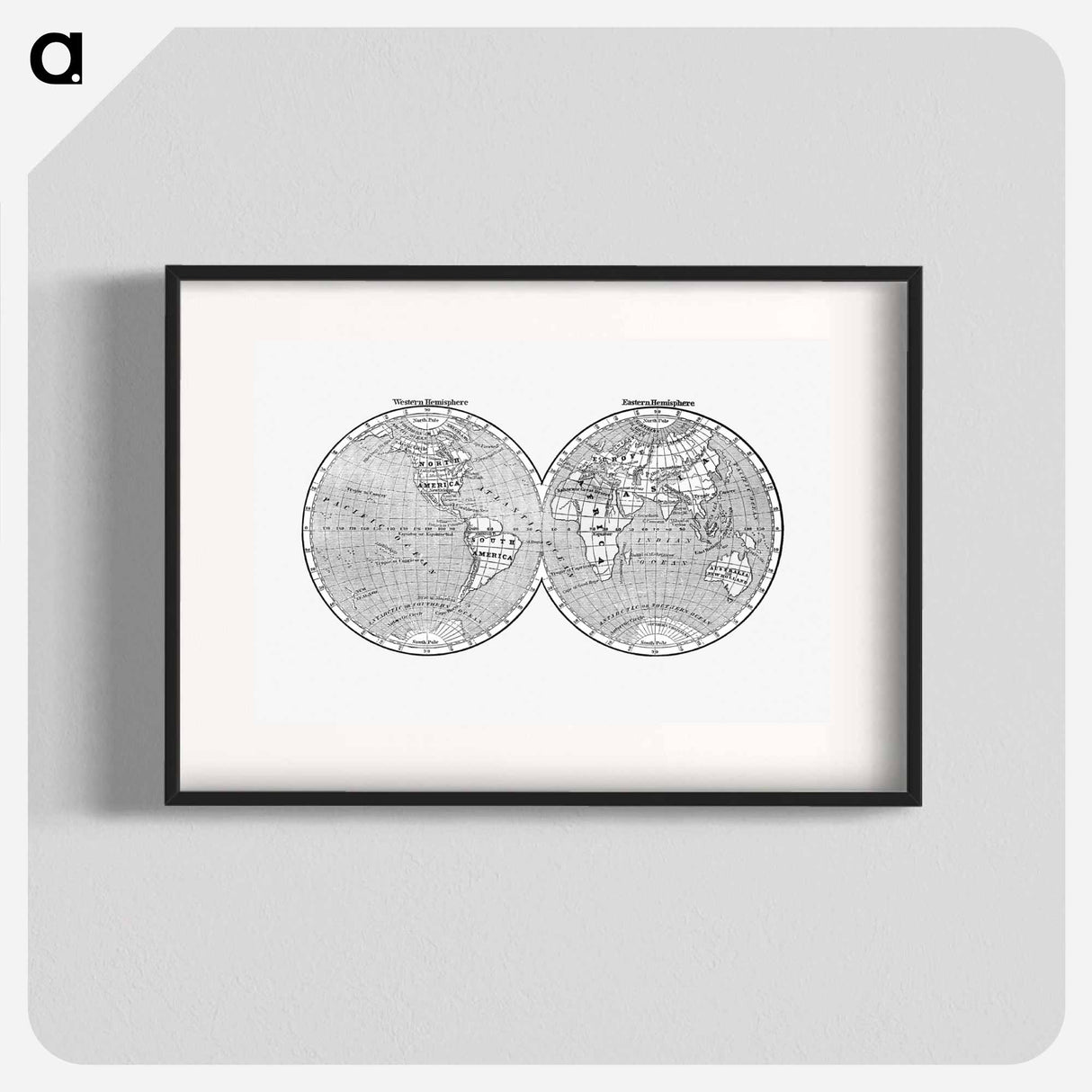 World map from A System of Geography - アンティーク地図 Poster.