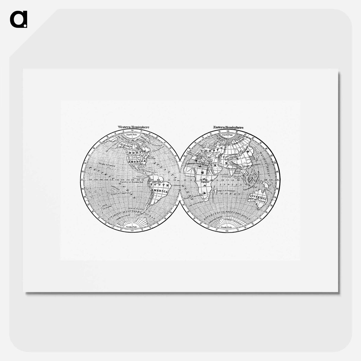 World map from A System of Geography - アンティーク地図 Poster.