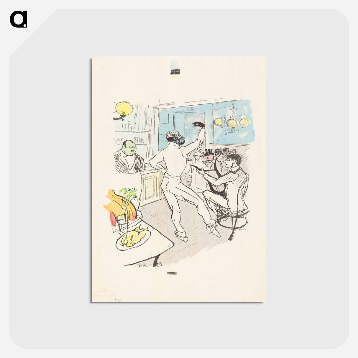 アートポストカード-Chocolat Dancing in the Achille Bar - アンリ ド トゥールーズ ロートレック Postcard.