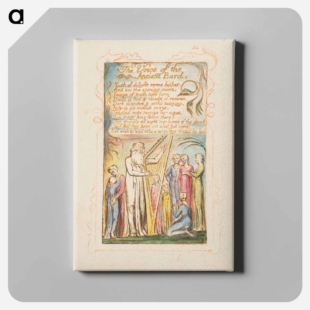Songs of Innocence and of Experience: Voice of the Ancient Bard - William Blake Canvas.