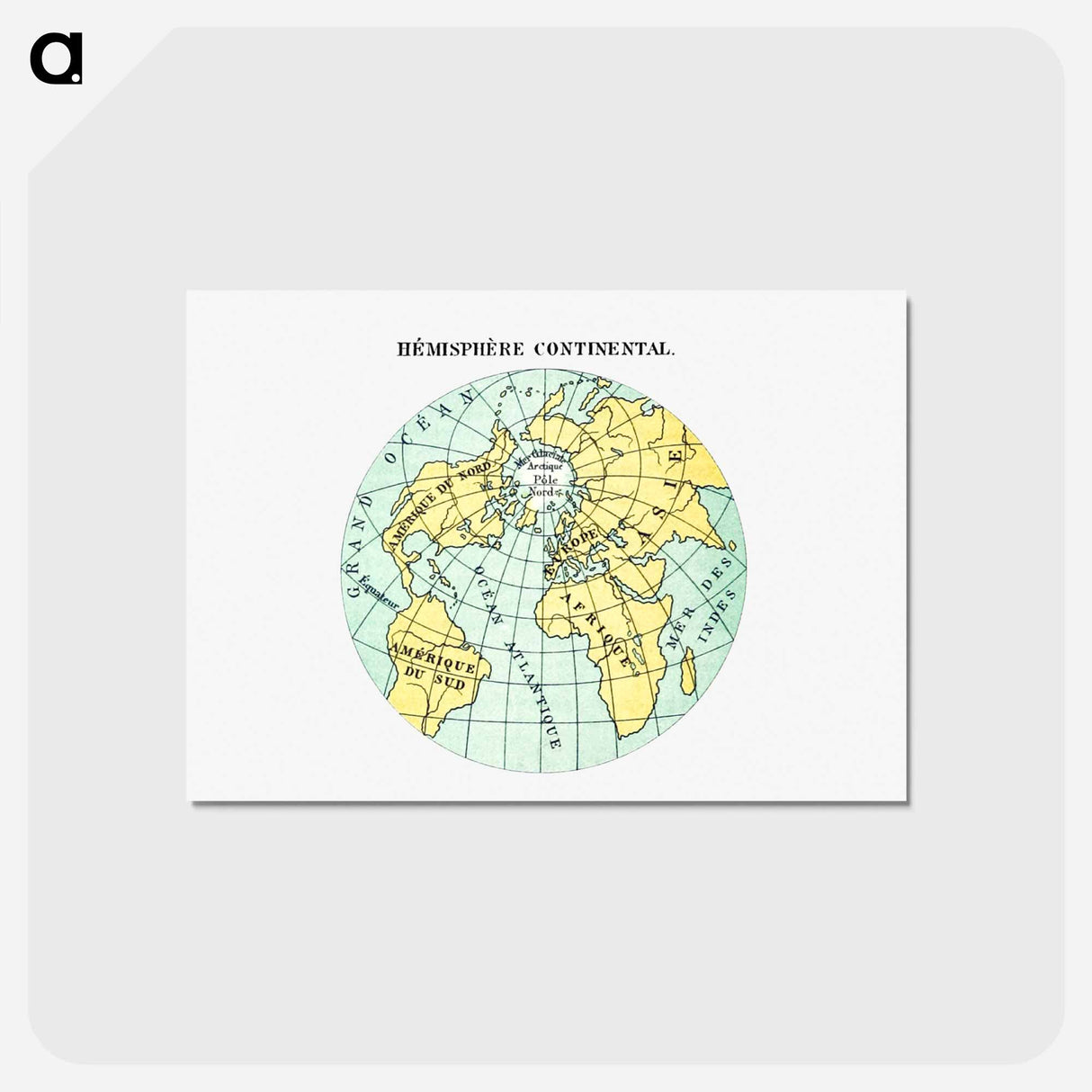 アートポストカード-World atlas from Voyeur's Checklist - アンティーク地図 Postcard.