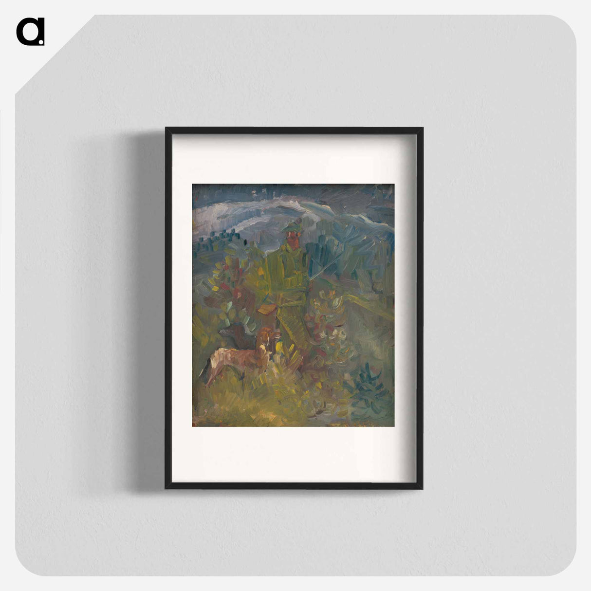 Hunter with two dogs - アーノルド ピーター ワイズ クビンチャン Poster.