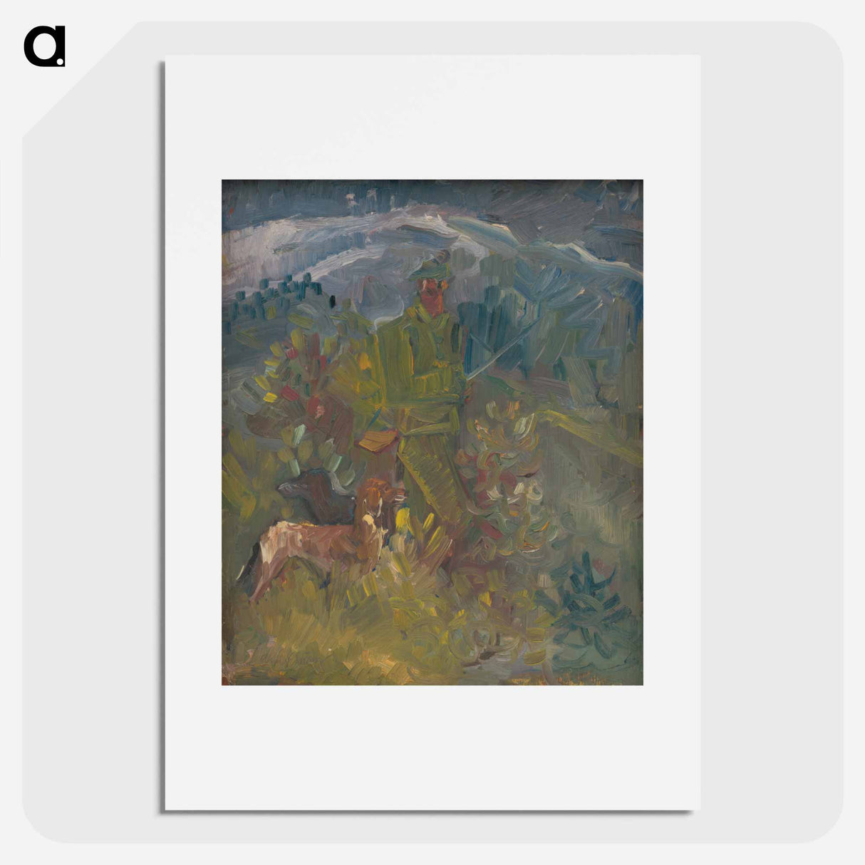 Hunter with two dogs - アーノルド ピーター ワイズ クビンチャン Poster.