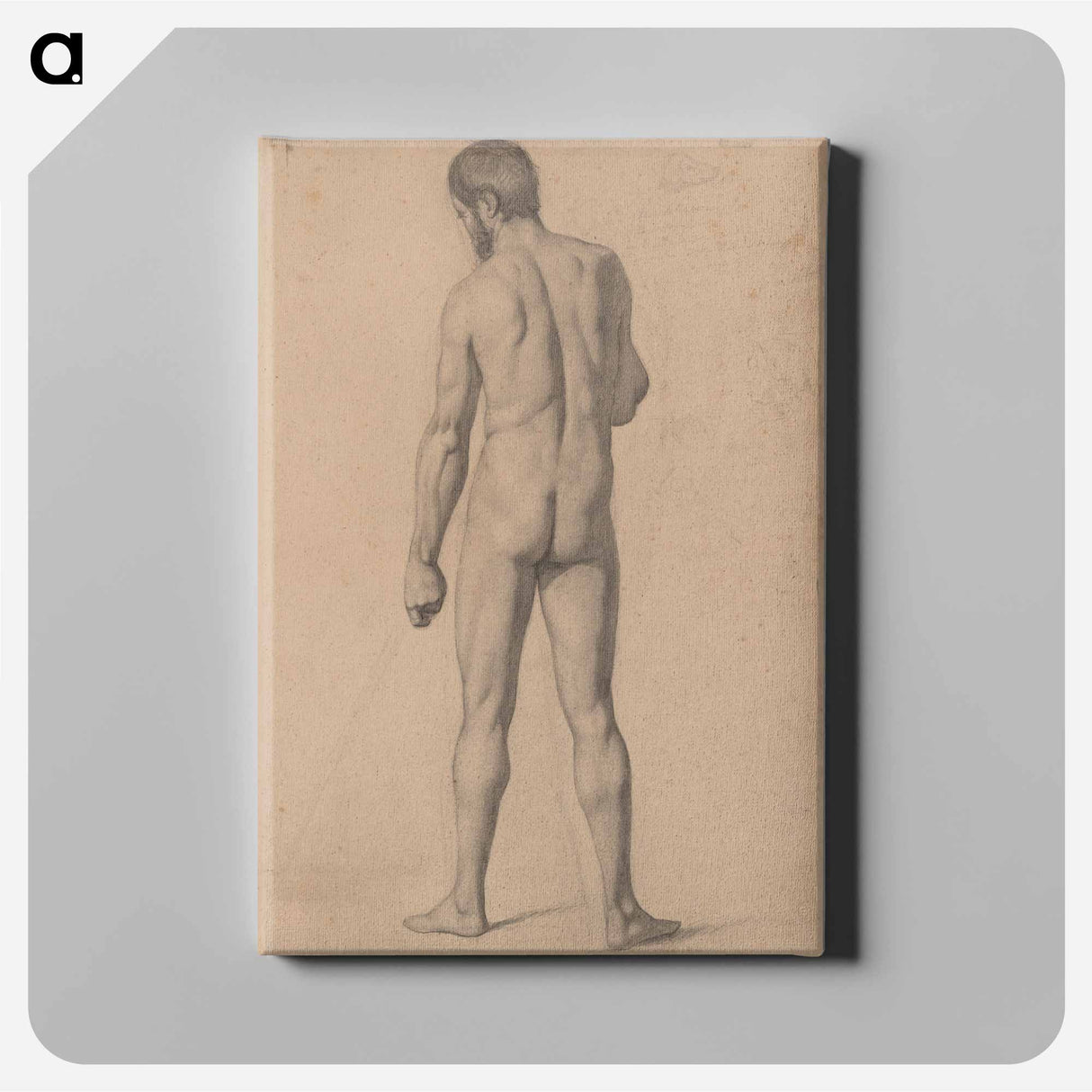 アートパネル-Academic Nude, Seen from the Back - ポール セザンヌ Canvas.