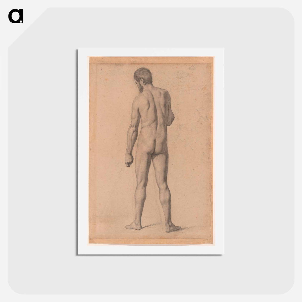 アートポストカード-Academic Nude, Seen from the Back - ポール セザンヌ Postcard.