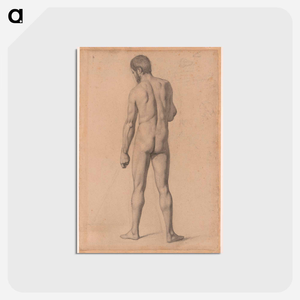 アートポストカード-Academic Nude, Seen from the Back - ポール セザンヌ Postcard.