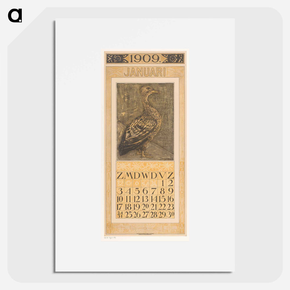 Calendar January 2019 at 10:00 - Theo van Hoytema Poster.