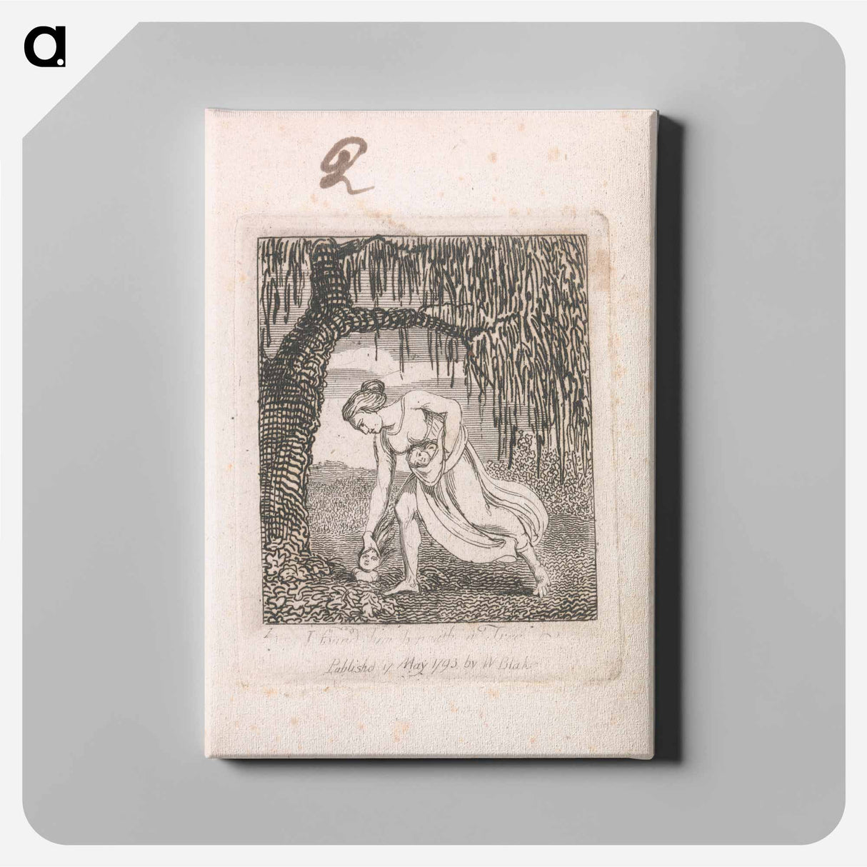 The Gates of Paradise, Plate 3, "I found him beneath a Tree" - William Blake Canvas.